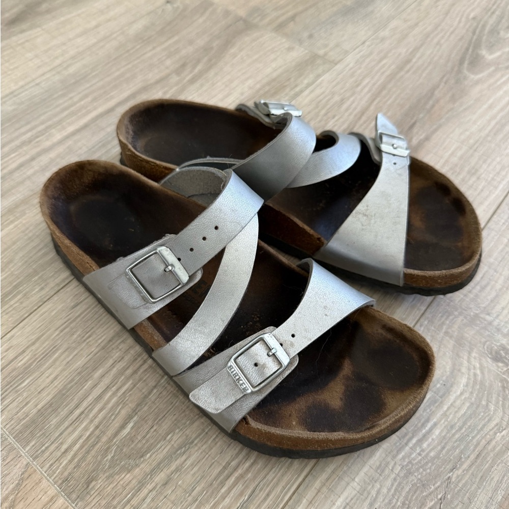 Silver Birkenstock Sandals